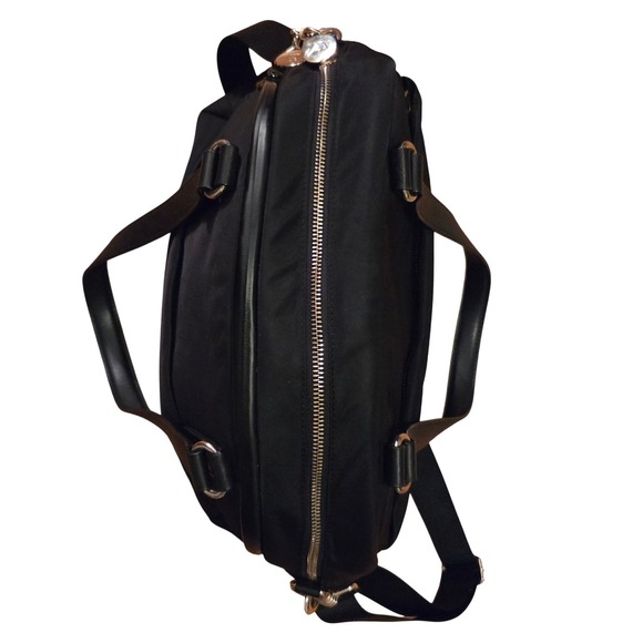 Lo & Sons The Original "OG" Black Travel Laptop Weekend Bag, Like New Black+Gold - Picture 4 of 11